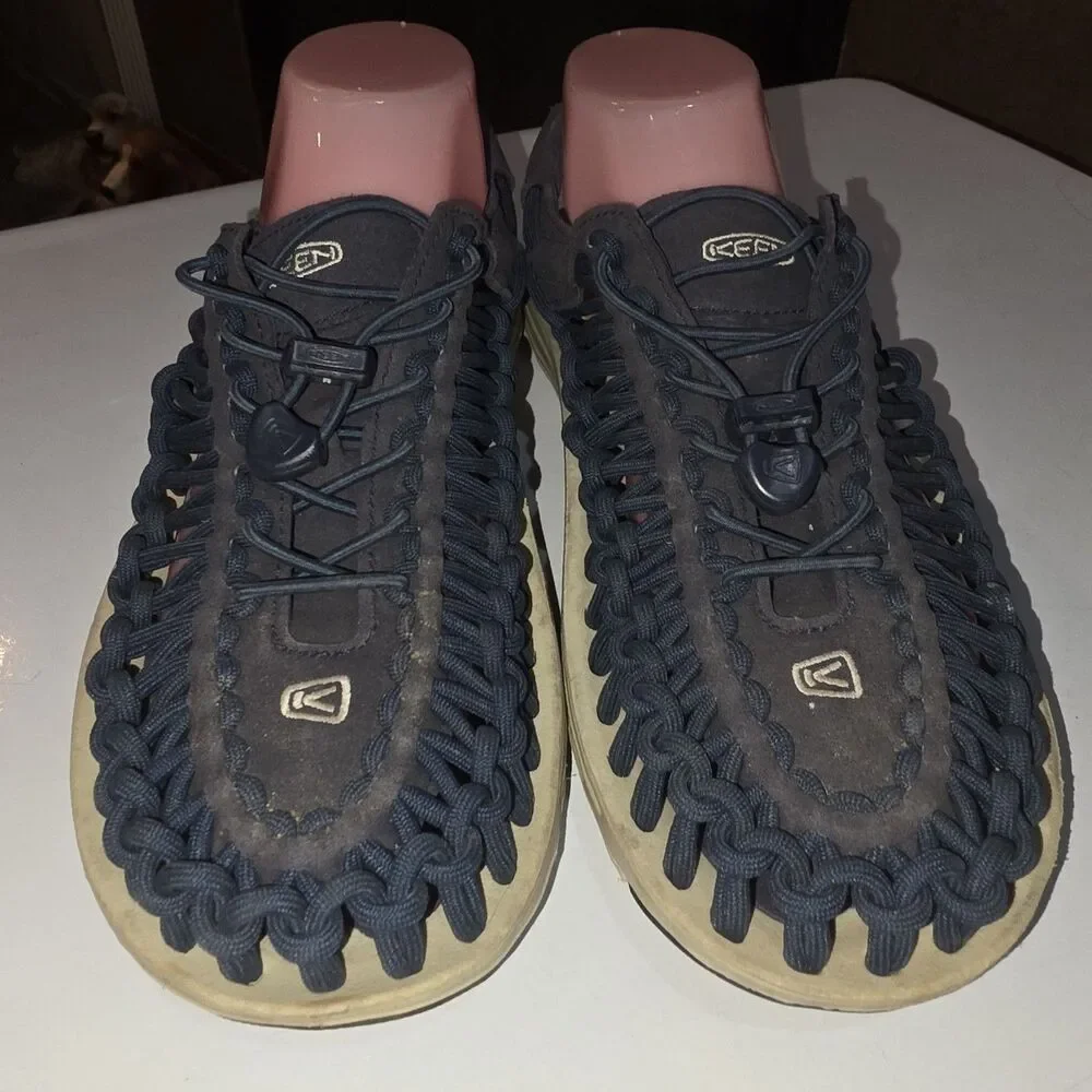 KEEN UNEEK Sz 8 Mens Blue Leather Cord Hybrid Outdoor Hiking Beach Water Shoes